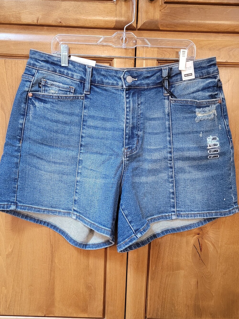 NWT | Judy Blue High Rise Mid Length Distressed Denim Shorts